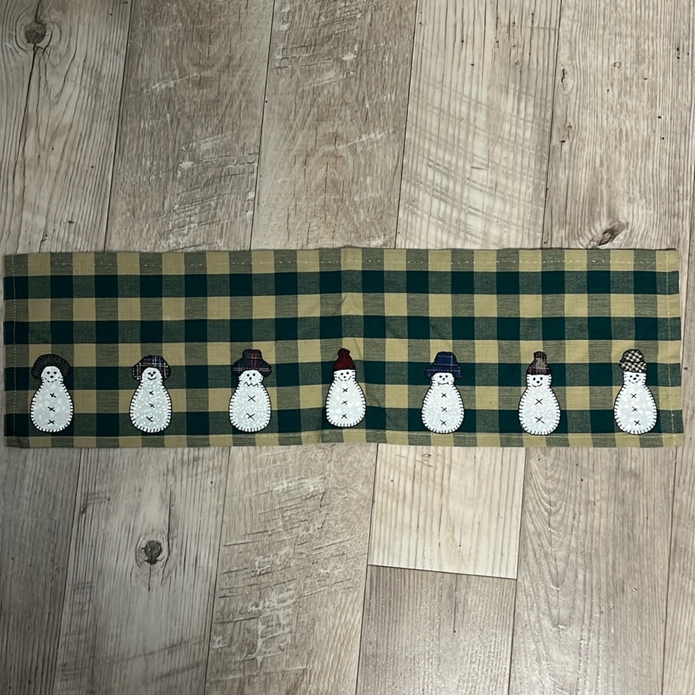 VTG Snowman Christmas Table Runner